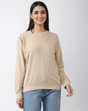 women regular fit sweatshirt with bishop sleeves