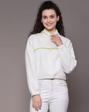 women regular fit sweatshirt with drop-shoulder sleeves