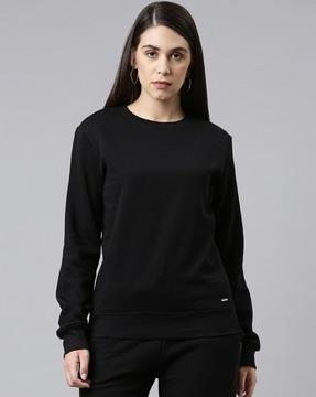 women regular fit sweatshirt with full sleeves