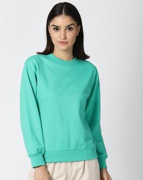 women regular fit sweatshirt with full sleeves