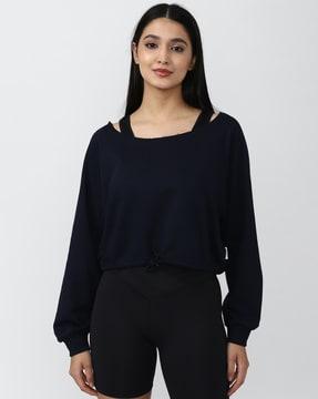 women regular fit sweatshirt with full sleeves