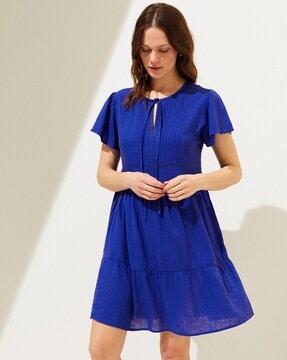 women regular fit tiered dress