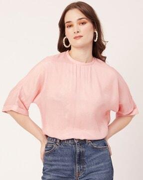 women regular fit top with 3/4th sleeves