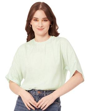 women regular fit top with 3/4th sleeves