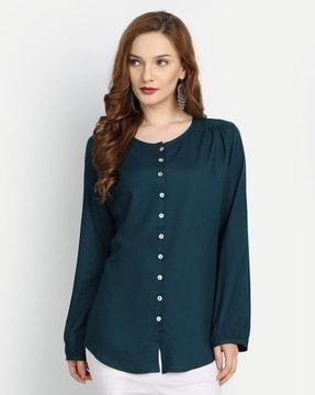 women regular fit top with full sleeves