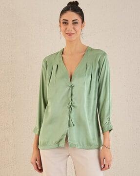 women regular fit top with full sleeves