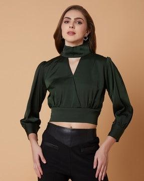 women regular fit top with full sleeves