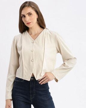 women regular fit top with full sleeves