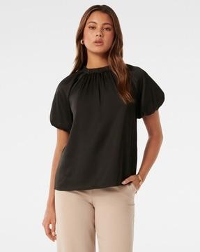 women regular fit top with tie-back