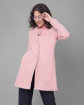 women regular fit trench coat with insert pockets