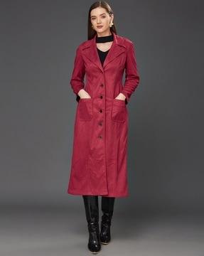 women regular fit trench coat