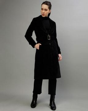 women regular fit trenches coat