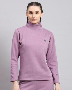 women regular fit turtleneck sweatshirt