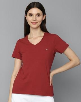 women regular fit v-neck t-shirt