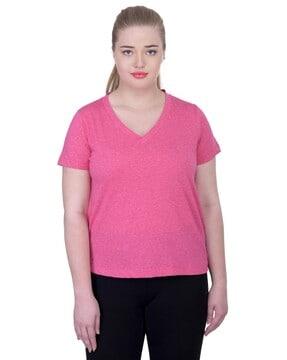 women regular fit v-neck t-shirt