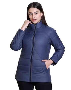 women regular fit zip-front jacket