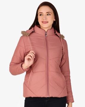 women regular fit zip-front jacket