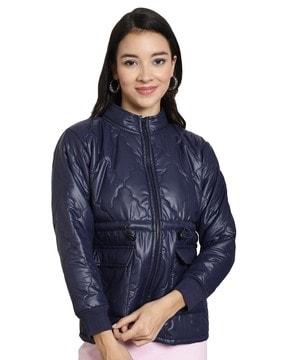women regular fit zip-front jacket