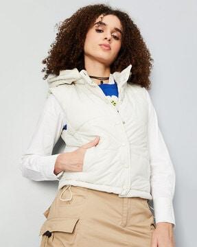 women regular fit zip-front jacket