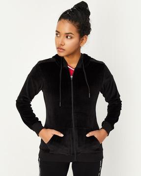 women regular fit zip-front jacket