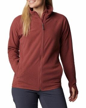 women regular fit zip-front jacket