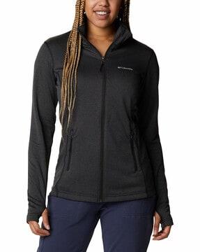 women regular fit zip-front jacket