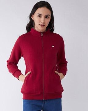 women regular fit zip-front sweatshirt