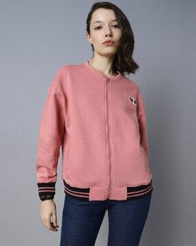 women regular fit zip-front sweatshirt