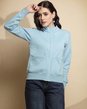 women regular fit zip-front sweatshirt