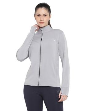 women regular fit zip-front sweatshirt