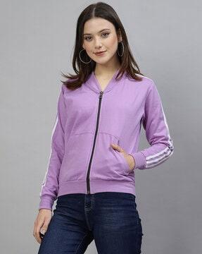 women regular fit zip-front sweatshirt