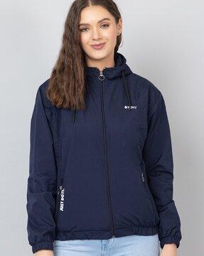 women regular fit zip-front track jacket