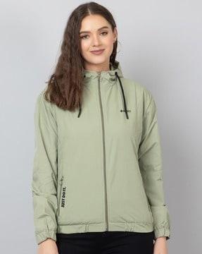 women regular fit zip-front track jacket