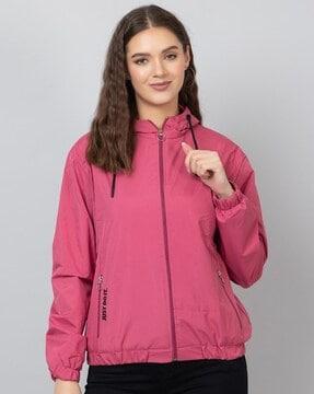 women regular fit zip-front track jacket