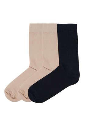 women regular length cotton socks - pack of 3 - multi