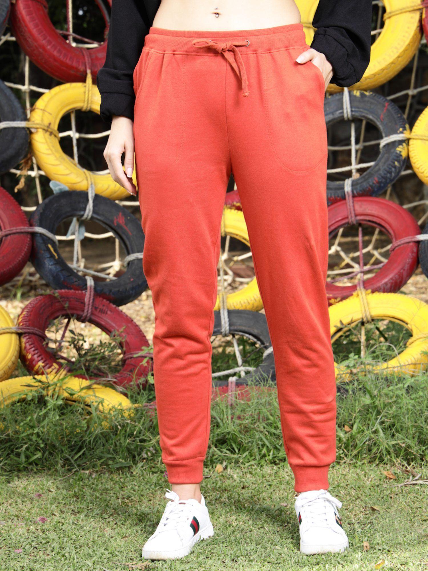 women regular regular solid track pants