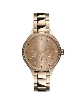 women reina multifunction gold round dial watch - 28000405-d