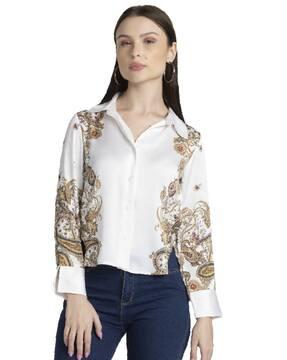 women relaxed fit baroque print shirt