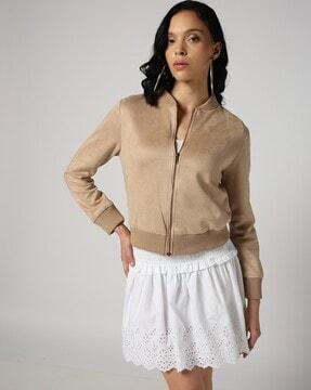women relaxed fit bomber jacket