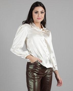 women relaxed fit button-down shirt