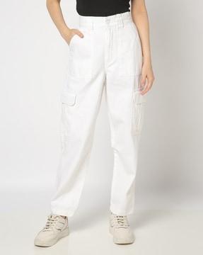 women relaxed fit cargo jeans