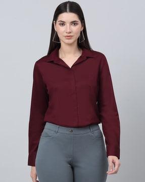 women relaxed fit cotton shirt