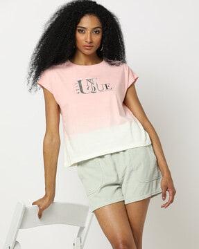 women relaxed fit crew-neck t-shirt