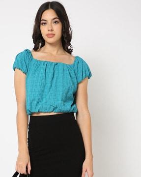 women relaxed fit crop top