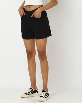 women relaxed fit denim shorts