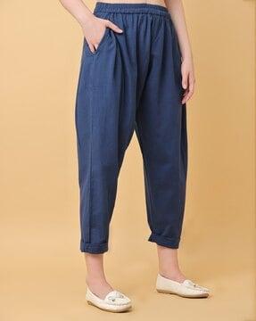 women relaxed fit flared trousers