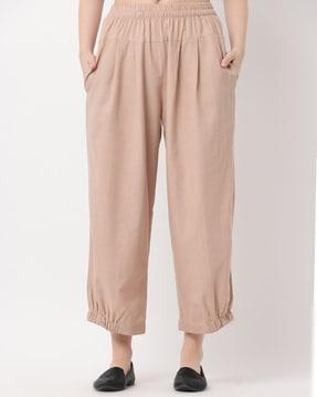 women relaxed fit flared trousers