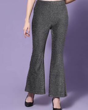 women relaxed fit flat-front pants