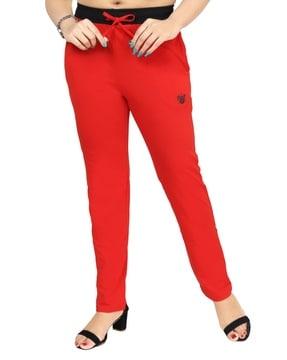 women relaxed fit flat-front pants