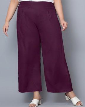 women relaxed fit flat-front trousers